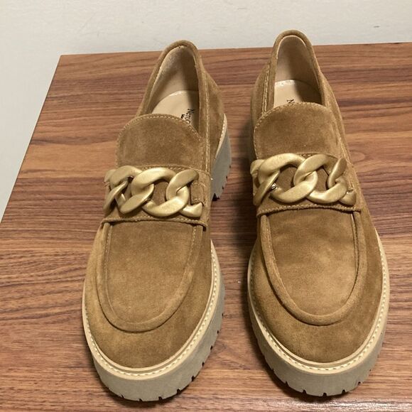 Nero Giardini Platform Loafer with Gold Chain in Malt Suede. Size EU41/US 11. - Picture 2 of 8